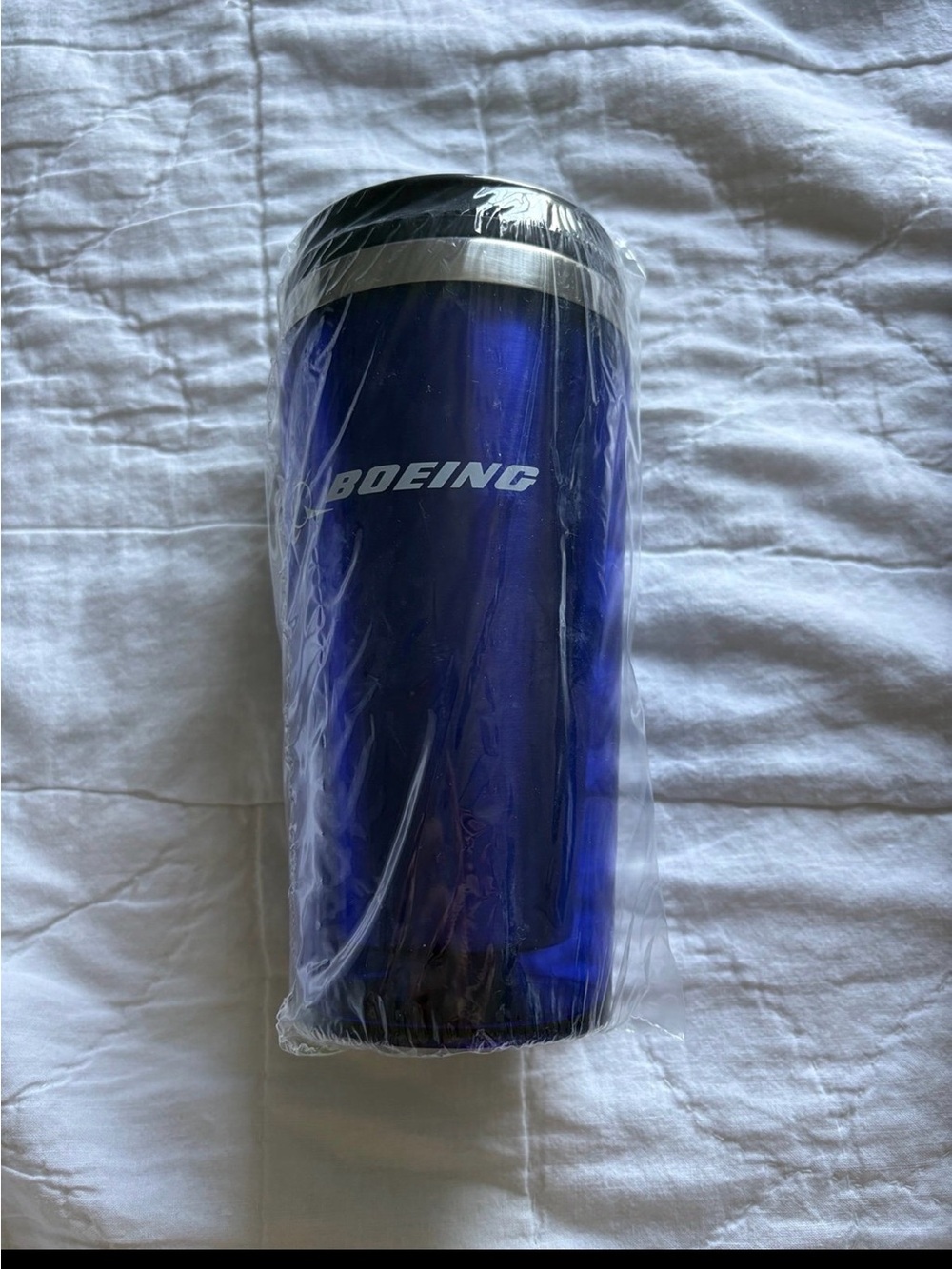 NWT 16 Oz Blue Boeing Plastic Coffee Tumbler